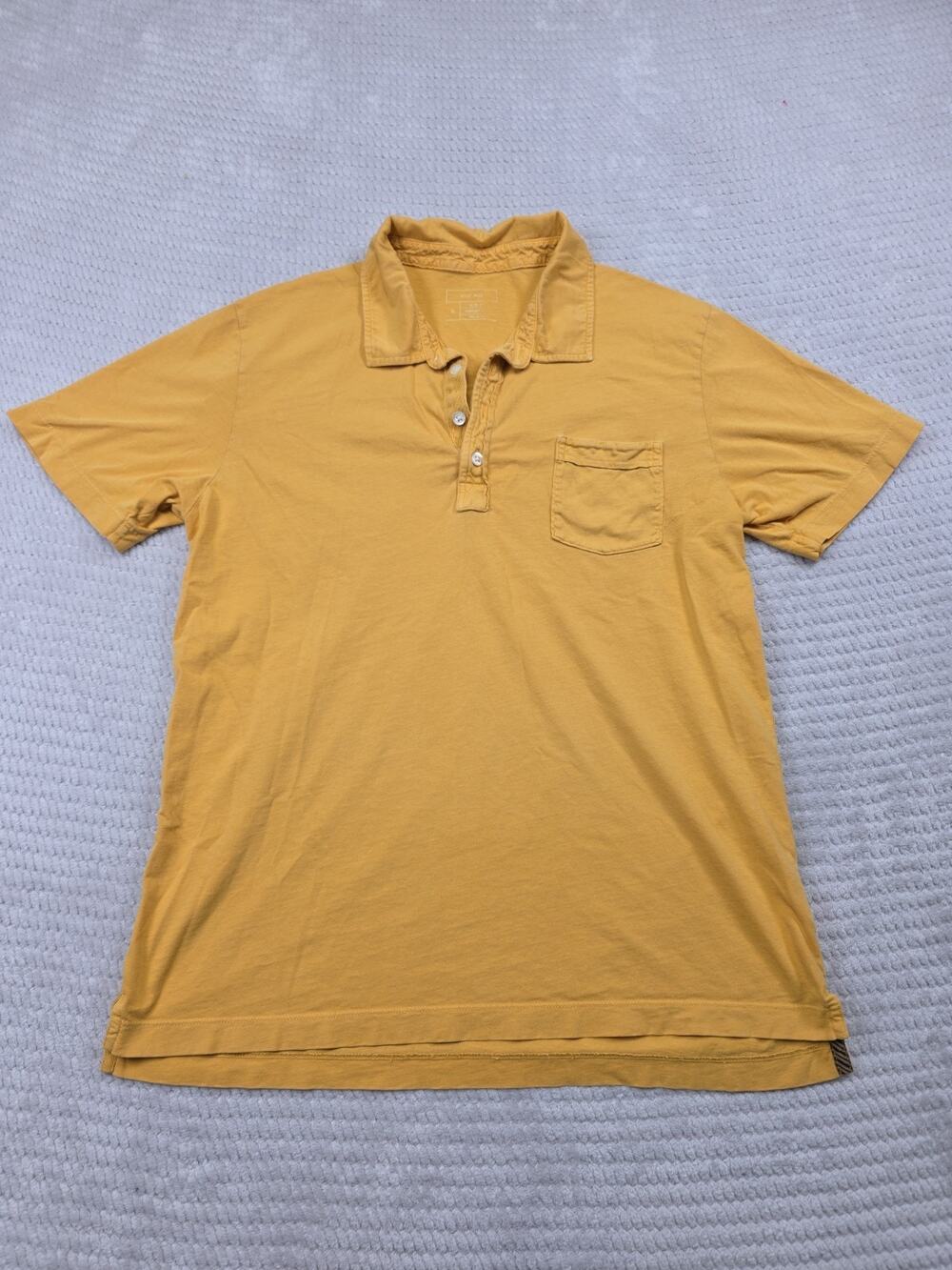 Billy Reid Shirt Mens XL Yellow Slim Fit Polo Short Sleeve